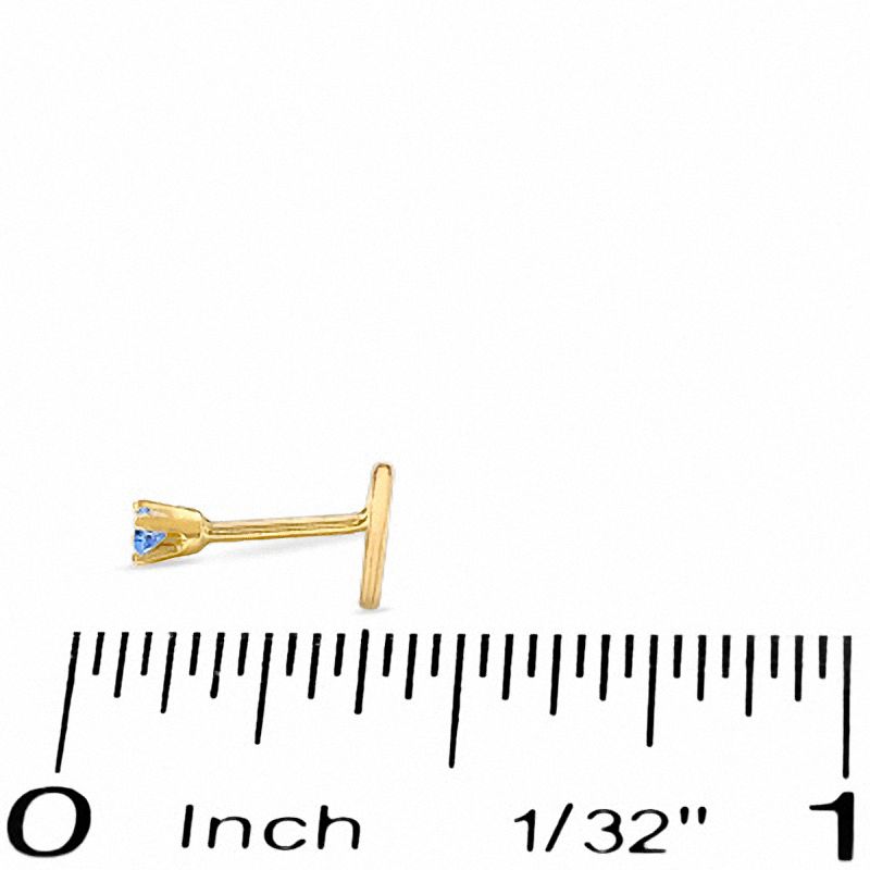 Main Image 2 of Nose Stud Set in 14K Gold with Blue Topaz, Peridot and Lab-Created Pink Sapphires