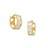 Thumbnail Image 0 of Child's Princess-Cut Cubic Zirconia Hoop Earrings in 14K Gold