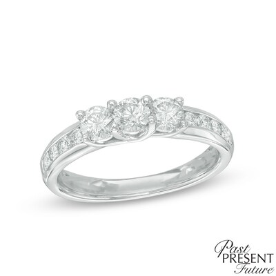 1.00 CT. T.W. Diamond Three Stone Ring in 10K White Gold