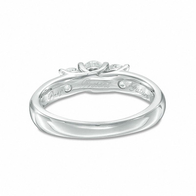 Main Image 3 of 1.00 CT. T.W. Diamond Three Stone Ring in 10K White Gold