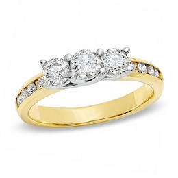 1.00 CT. T.W. Diamond Past Present Future® Three Stone Ring in 10K Gold