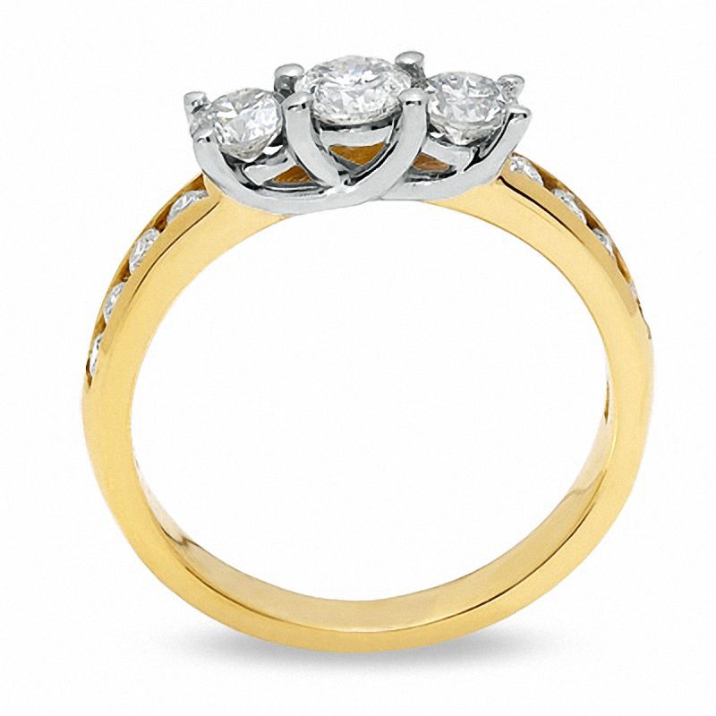 Main Image 2 of 1.00 CT. T.W. Diamond Past Present Future® Three Stone Ring in 10K Gold