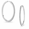 Thumbnail Image 1 of 0.25 CT. T.W. Diamond Hoop Earrings in 10K White Gold