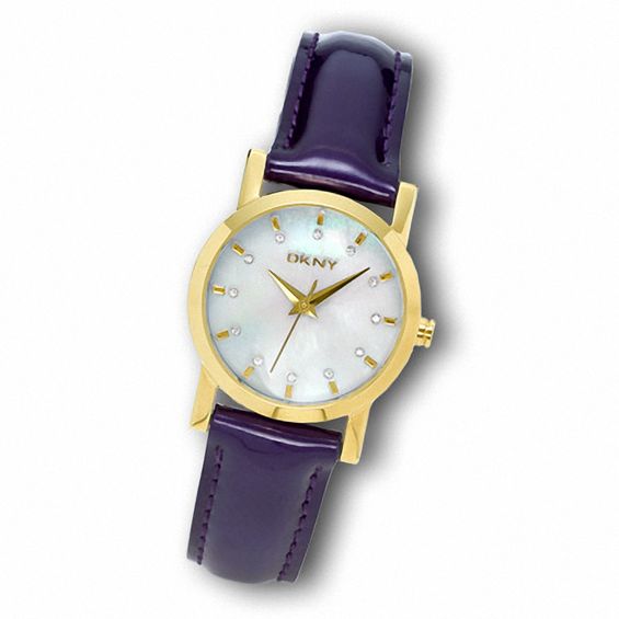 Peoples Ladies DKNY White Dial Watch with Purple Leather Strap Model NY4762 St. Vital Centre