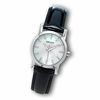 Thumbnail Image 1 of Ladies' DKNY Mother-of-Pearl Dial Watch with Black Leather Strap (Model: NY4768)