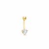 Thumbnail Image 0 of 014 Gauge Heart Curved Barbell with Cubic Zirconia in 14K Gold