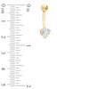 Thumbnail Image 1 of 014 Gauge Heart Curved Barbell with Cubic Zirconia in 14K Gold