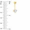Thumbnail Image 2 of 014 Gauge Heart Curved Barbell with Cubic Zirconia in 14K Gold