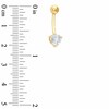 Thumbnail Image 1 of 014 Gauge Heart Curved Barbell with Cubic Zirconia in 14K Gold