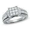 Thumbnail Image 1 of 1.25 CT. T.W. Composite Princess-Cut Diamond Ring in 14K White Gold