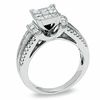 Thumbnail Image 2 of 1.25 CT. T.W. Composite Princess-Cut Diamond Ring in 14K White Gold