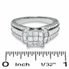 Thumbnail Image 3 of 1.25 CT. T.W. Composite Princess-Cut Diamond Ring in 14K White Gold