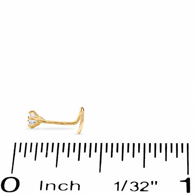 Main Image 2 of Nose Stud Set in 14K Gold with Lab-Created White Sapphires