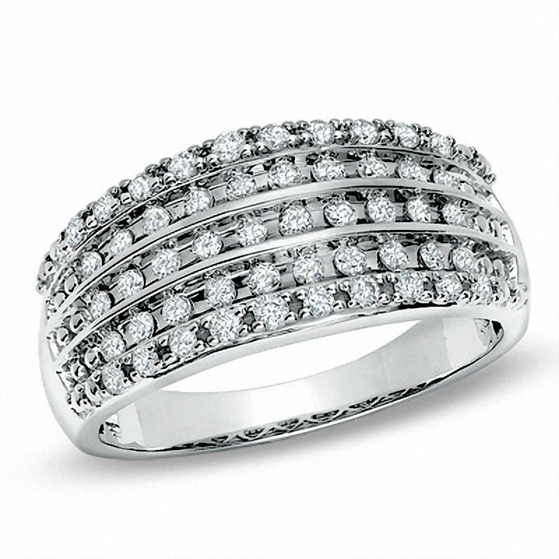 0.50 CT. T.W. Diamond Five Row Anniversary Band in 10K White Gold