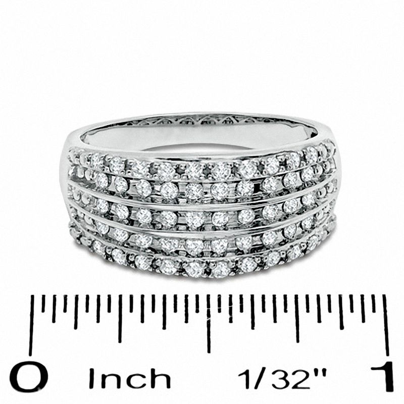 0.50 CT. T.W. Diamond Five Row Anniversary Band in 10K White Gold