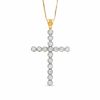 Thumbnail Image 0 of 1.00 CT. T.W. Diamond Cross Pendant in 10K Gold