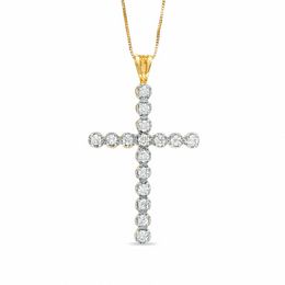 1.00 CT. T.W. Diamond Cross Pendant in 10K Gold