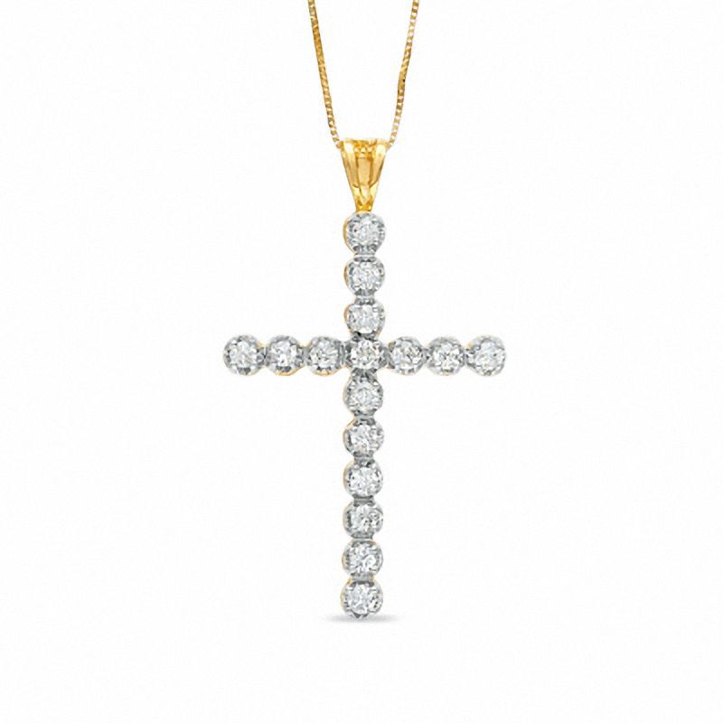 1.00 CT. T.W. Diamond Cross Pendant in 10K Gold|Peoples Jewellers