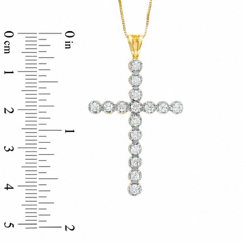 1.00 CT. T.W. Diamond Cross Pendant in 10K Gold