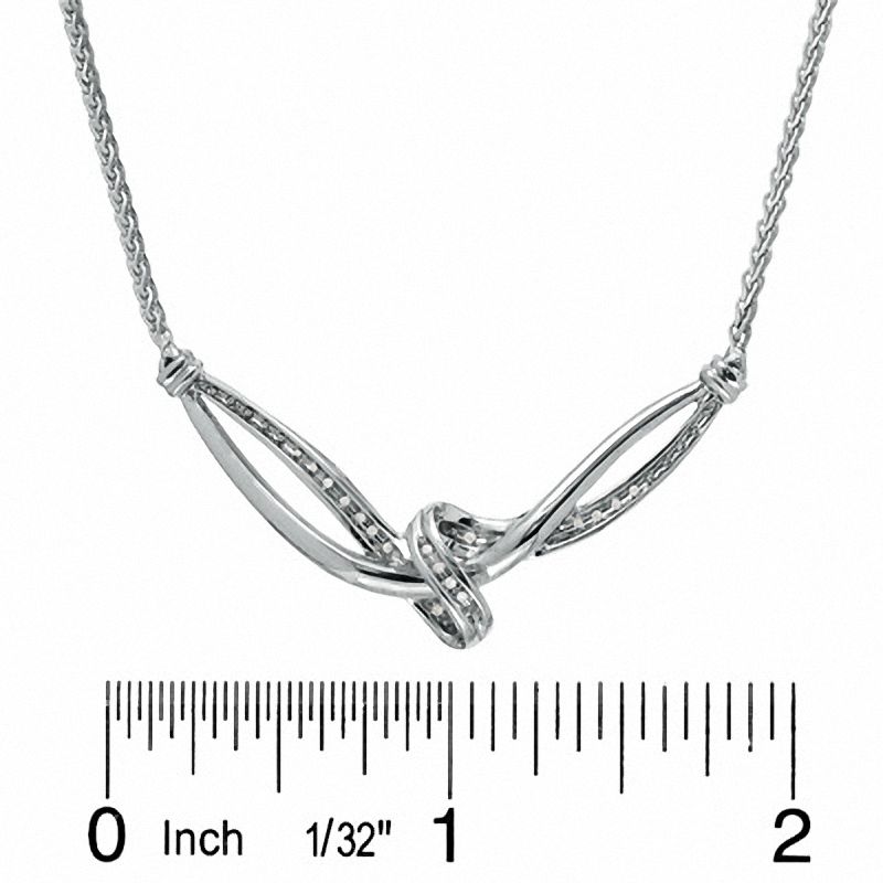 Diamond Accent Three Piece Knot Set in Sterling Silver