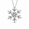 Thumbnail Image 1 of 0.25 CT. T.W. Diamond Snowflake Pendant in 10K White Gold