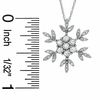 Thumbnail Image 2 of 0.25 CT. T.W. Diamond Snowflake Pendant in 10K White Gold