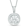 Thumbnail Image 1 of 0.50 CT. Canadian Certified Diamond Tension-Set Solitaire Pendant in 14K White Gold (I/I2) - 17"