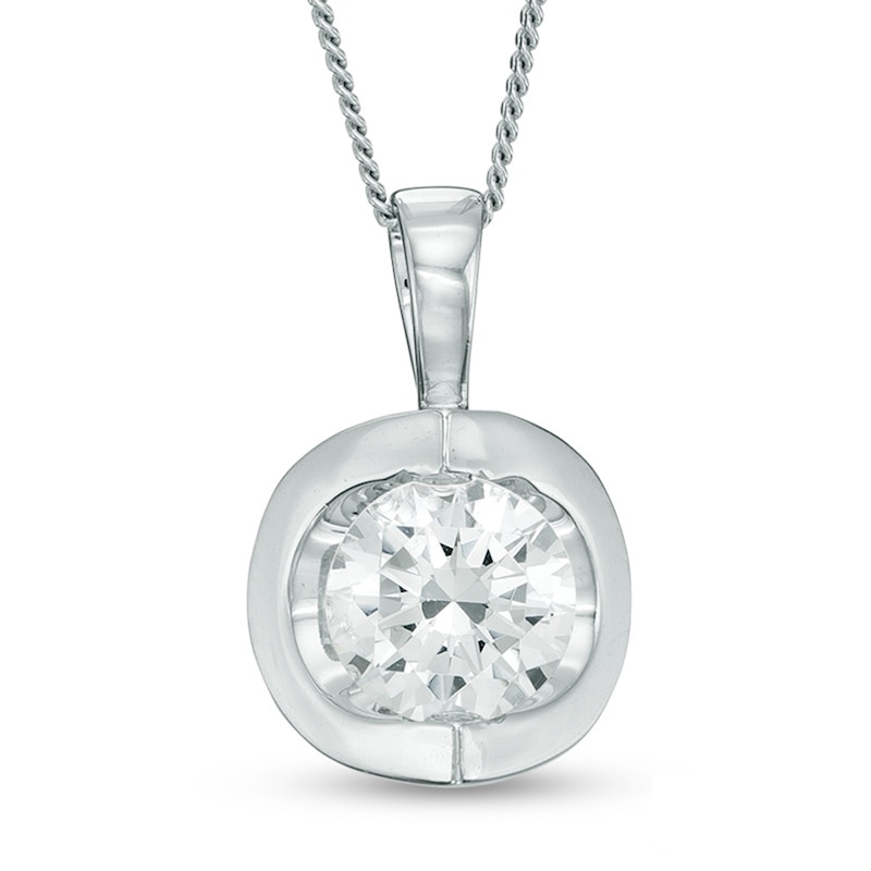 0.50 CT. Canadian Certified Diamond Solitaire Tension-Set Pendant in ...