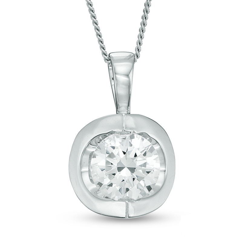 0.50 CT. Canadian Certified Diamond Solitaire Tension-Set Pendant in 14K White Gold (I/I1)