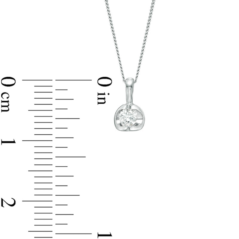 Main Image 2 of 0.50 CT. Canadian Certified Diamond Tension-Set Solitaire Pendant in 14K White Gold (I/I2) - 17"