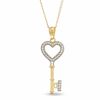 Thumbnail Image 1 of Heart Key Pendant in 14K Gold - 17"