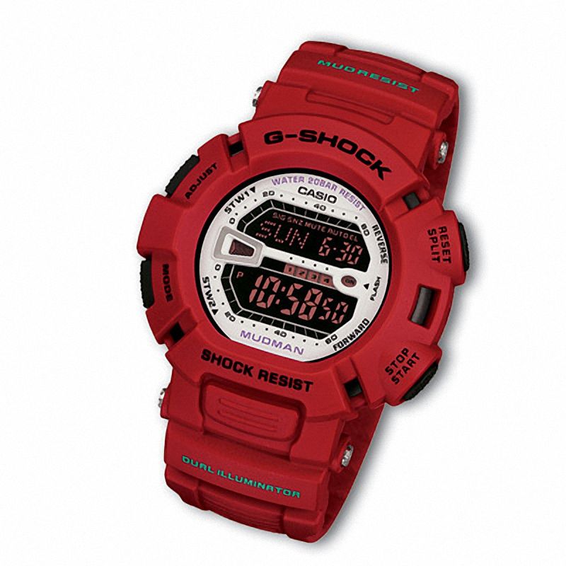 Men s Casio Digital Mudman Red G Shock Watch Model G9000MX 4