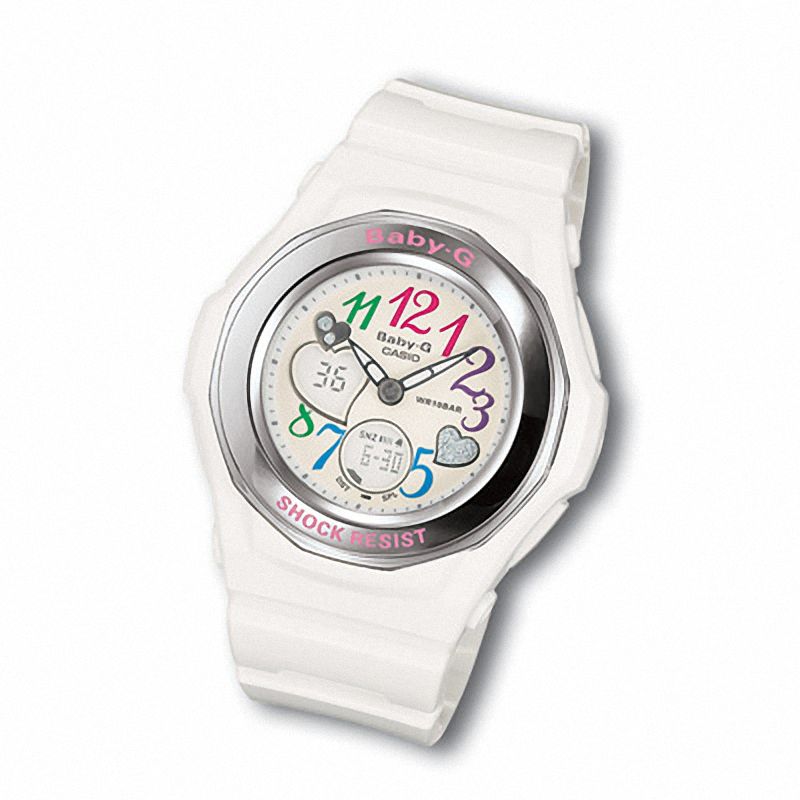 Ladies' Casio Multi-Coloured Numbers White Baby-G Watch (Model: BGA-101-7B)|Peoples Jewellers
