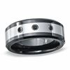 Thumbnail Image 0 of Men's 0.09 CT. T.W Black Diamond Tungsten and Ceramic Wedding Band - Size 9