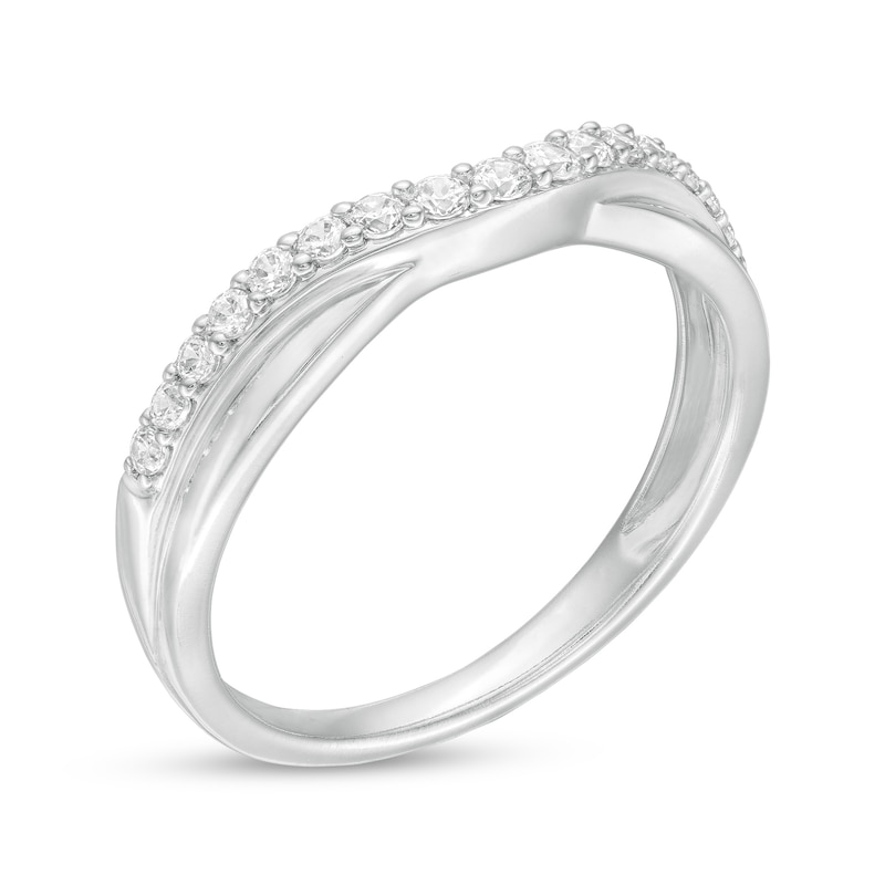Main Image 3 of 0.25 CT. T.W. Diamond Twist Contour Band in 14K White Gold