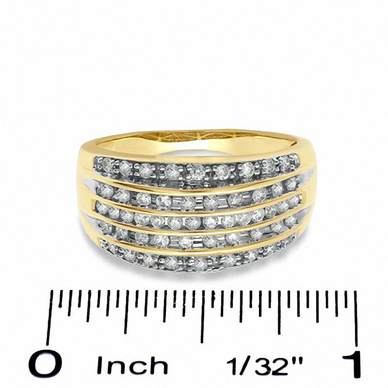 Main Image 3 of 0.50 CT. T.W. Diamond Five Row Anniversary Band in 10K Gold