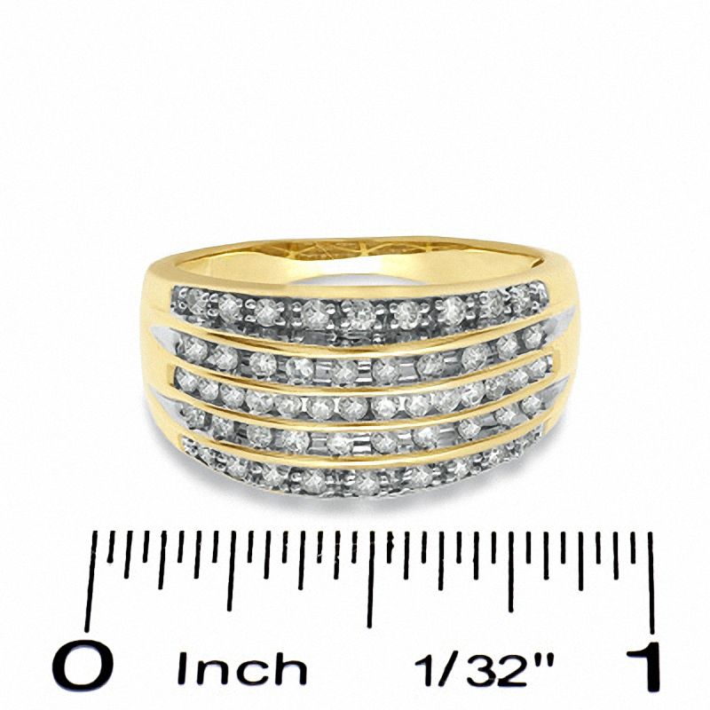 0.50 CT. T.W. Diamond Five Row Anniversary Band in 10K Gold