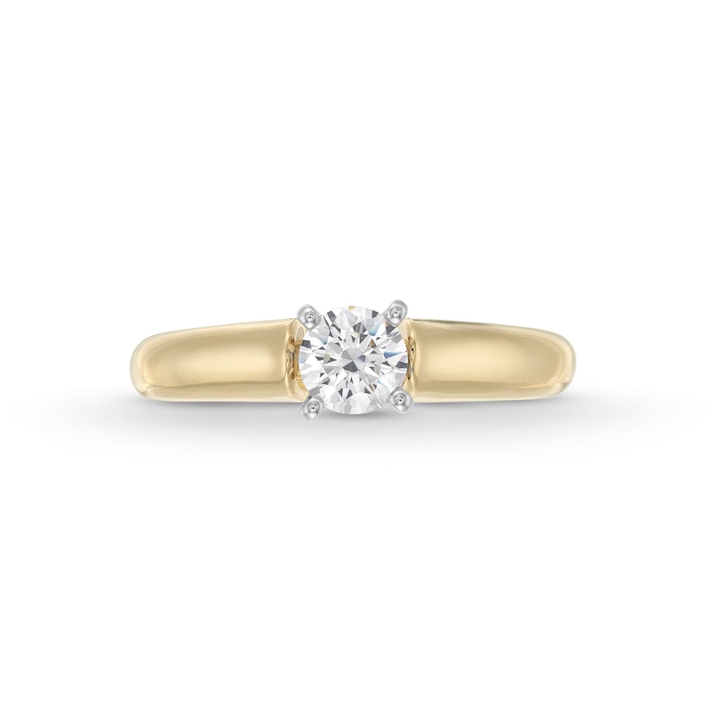 Main Image 4 of 0.50 CT. Canadian Certified Diamond Solitaire Engagement Ring in 14K Gold (I/I1)