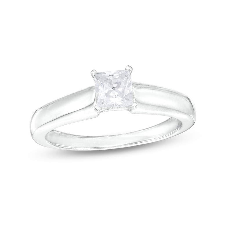 0.50 CT. Canadian Certified Princess-Cut Diamond Solitaire Engagement Ring in 14K White Gold (I/I1)