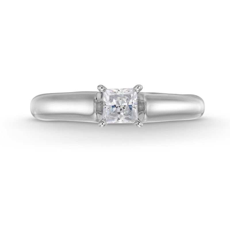 0.50 CT. Canadian Certified Princess-Cut Diamond Solitaire Engagement Ring in 14K White Gold (I/I1)