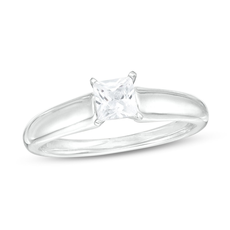 1.00 CT. Canadian Certified Princess-Cut Diamond Solitaire Engagement Ring in 14K White Gold (I/I1)