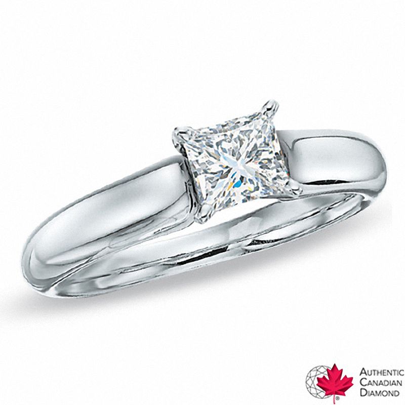 0.30 CT. Certified Canadian Diamond Solitaire Engagement Ring in 14K White Gold (I/I1)