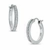 Thumbnail Image 0 of 0.09 CT. T.W. Diamond Classic Hoop Earrings in Sterling Silver