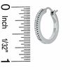 Thumbnail Image 2 of 0.09 CT. T.W. Diamond Classic Hoop Earrings in Sterling Silver
