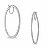 Thumbnail Image 1 of 0.38 CT. T.W. Diamond Classic Hoop Earrings in Sterling Silver