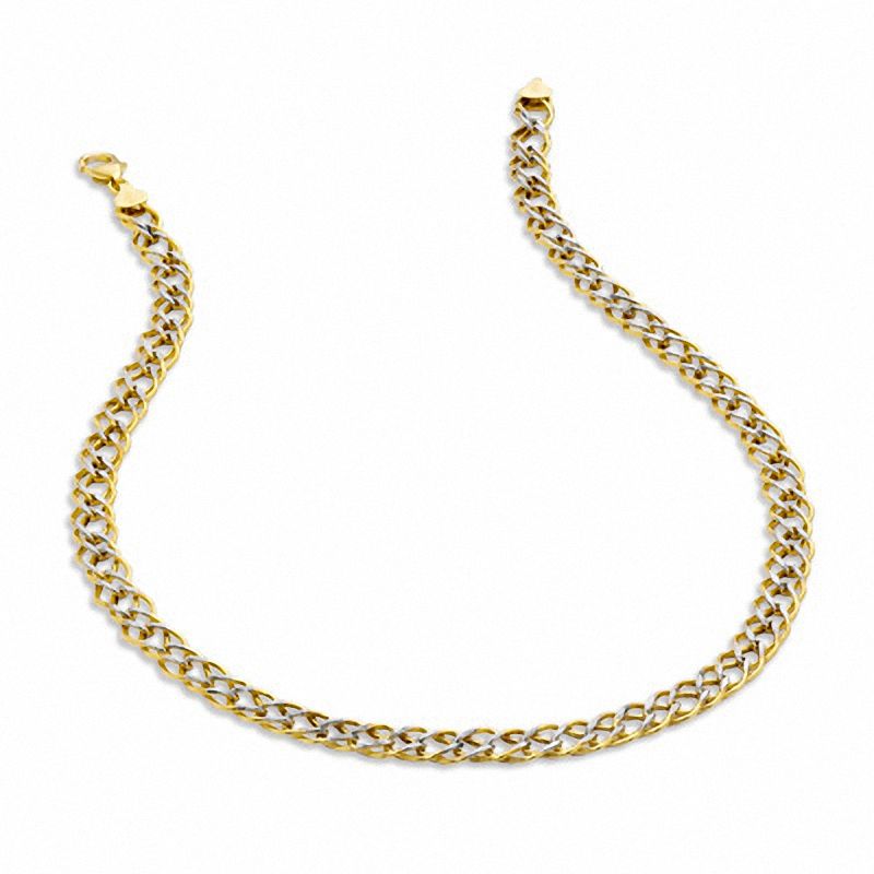 Sterling Silver and 14K Gold Plate Double Link Necklace - 17"