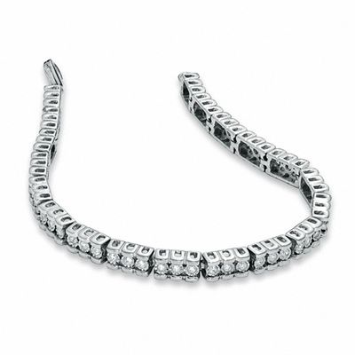 0.50 CT. T.W. Diamond Tennis Bracelet in Sterling Silver - 7.25"