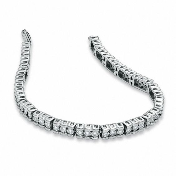 0.50 CT. T.W. Diamond Tennis Bracelet in Sterling Silver - 7.25"