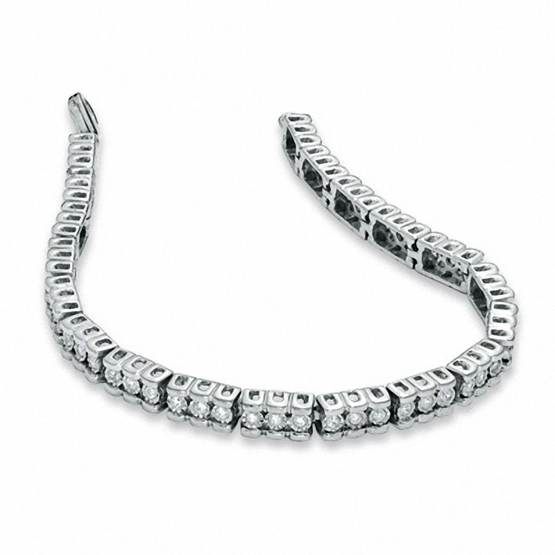 0.50 CT. T.W. Diamond Tennis Bracelet in Sterling Silver - 7.25"