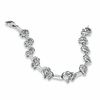 Thumbnail Image 1 of 0.20 CT. T.W. Diamond Interlocking Hearts Link Bracelet in Sterling Silver